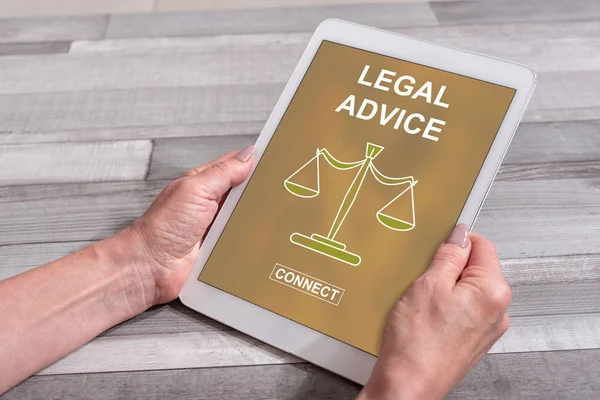 Juridisch advies concept op een tablet — Stockfoto