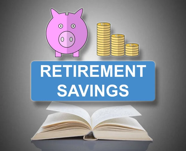 Concetto di risparmio pensionistico sopra un libro — Foto Stock