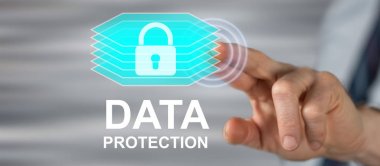 Bir veri koruma kavramı dokunmadan adam