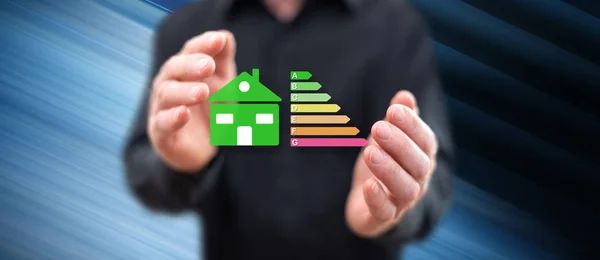 Koncepcja efektywności energetycznej domu — Zdjęcie stockowe