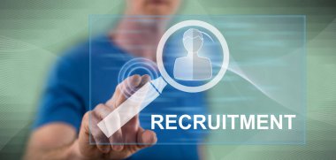 Adam bir işe alma konsepti dokunmadan