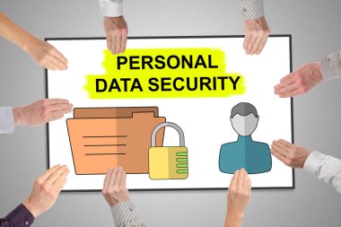 Beyaz tahtaüzerinde kişisel veri güvenliği kavramı