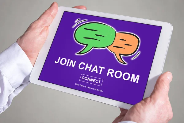 Chat room concept on a tablet