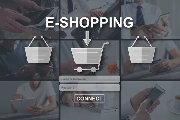 Концепція e-купівлі — стокове фото