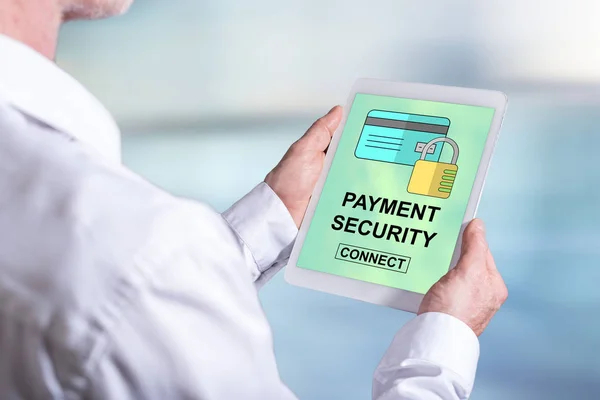 Payment security concept on a tablet