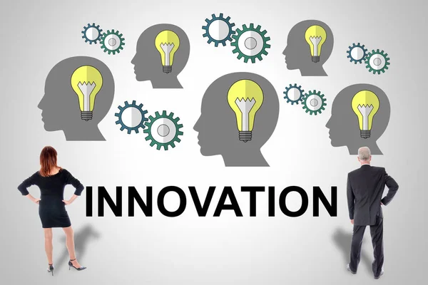 Conceito de inovação assistido por empresários — Fotografia de Stock