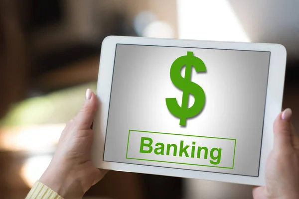 Banking concept on a tablet — Stock Photo, Image