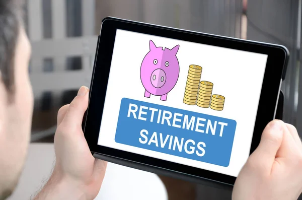 Retirement savings concept on a tablet — Stock Photo, Image