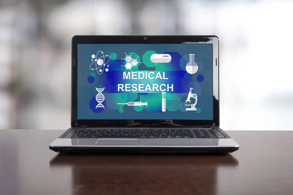 Concept de recherche médicale sur un ordinateur portable — Photo