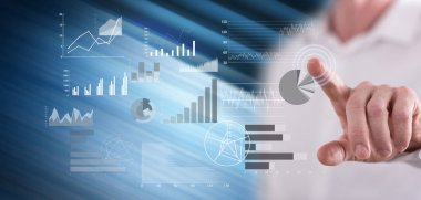 Finansal analiz kavramı dokunmadan adam