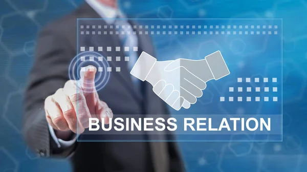 Man touching a business relation concept