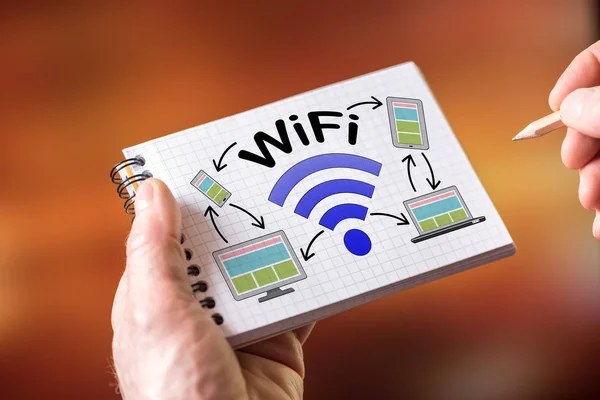 WiFi koncepció egy Jegyzettömb — Stock Fotó