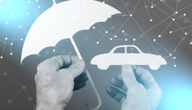 Araç kapsama konsepti; ışık efekti