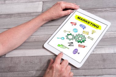 Pazarlama kavramı bir Tablet
