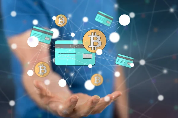 Konzept der Bitcoin-Kreditkarte — Stockfoto