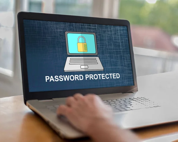 Password protected concept on a laptop