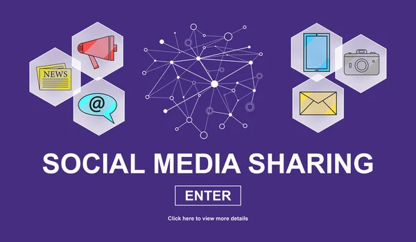 Concepto de Compartir en Redes Sociales — Foto de Stock