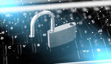 Bilgisayar güvenliği kavramı; ışık efekti