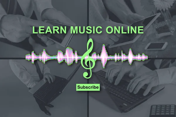 Concetto di lezione di musica online — Foto Stock