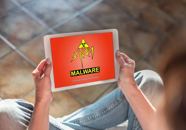 Konsep malware pada tablet — Stok Foto