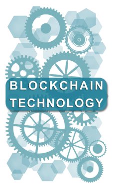 Beyaz arka planda Blockchain teknolojisi konsepti