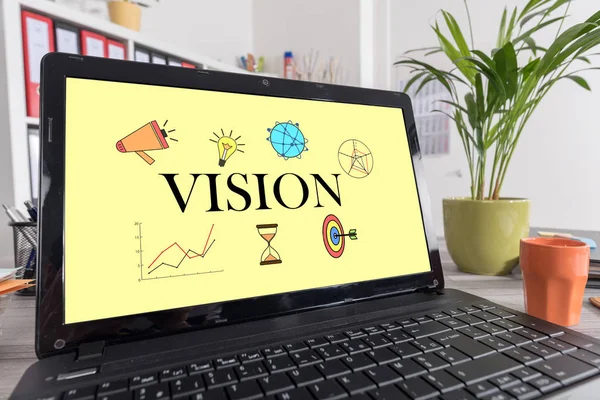 Vision koncepció egy laptopon — Stock Fotó