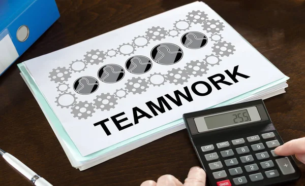 Teamwork concept illustrated on a paper — Stock Photo, Image
