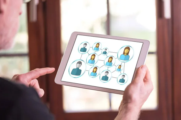 Concept de réseau social sur tablette — Photo