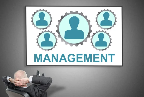 Businessman looking at management concept — Stock Photo, Image