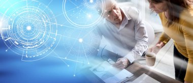 İş görüşmesi olan iş arkadaşları, ışık ışınları etkisi; Çok