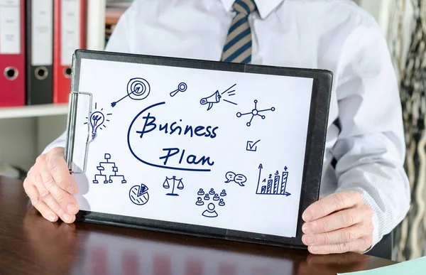 Businessplan-Konzept auf einem Klemmbrett — Stockfoto