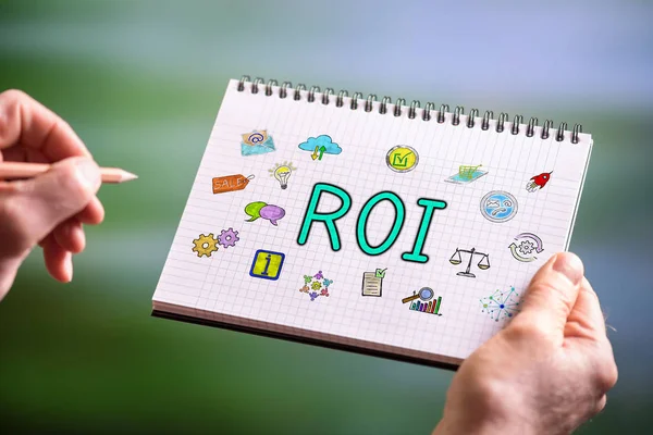 ROI-konceptet på ett anteckningsblock — Stockfoto