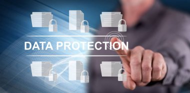Bir veri koruma kavramı dokunmadan adam