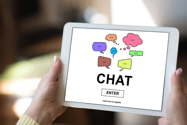 Chat concept on a tablet — Stock Photo, Image