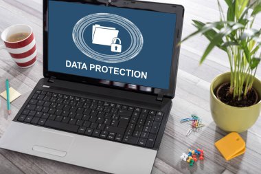 Veri koruma kavramı bir laptop