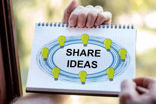 Share ideas concept on a notepad