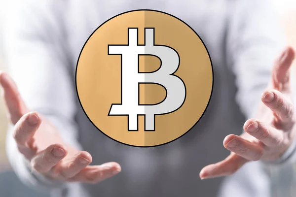 Konzept des Bitcoin — Stockfoto