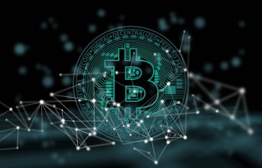 Koyu arkaplanda bitcoin