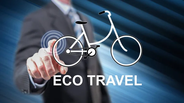 Man raakt een eco reizen-concept — Stockfoto
