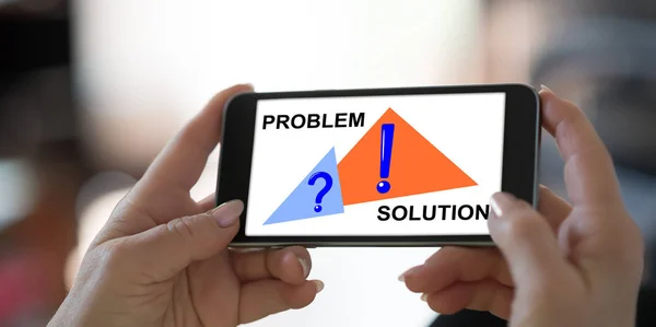 Problem and solution concept on a smartphone