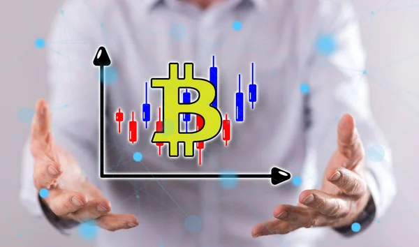 Concepto de comercio de bitcoin — Foto de Stock