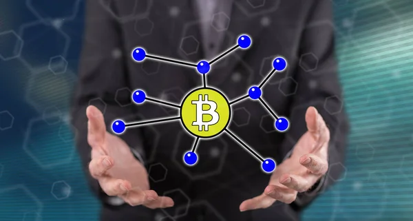 Концепція bitcoin — стокове фото