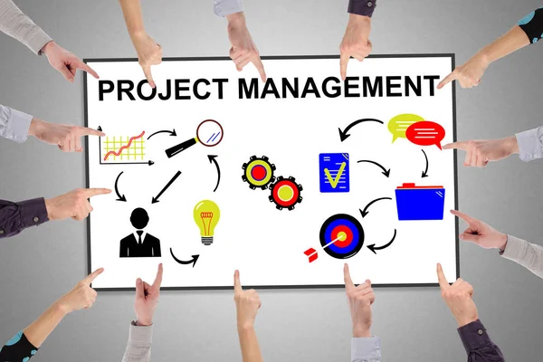 Concetto di project management su lavagna — Foto Stock