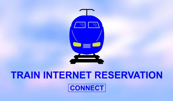 Concepto de reserva de internet del tren — Foto de Stock