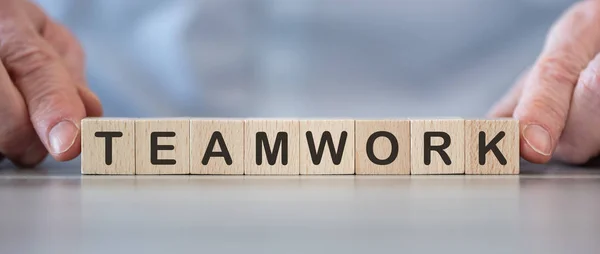 Word teamwork on cubes — Stock Photo, Image