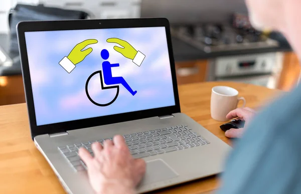 Disability insurance concept on a laptop