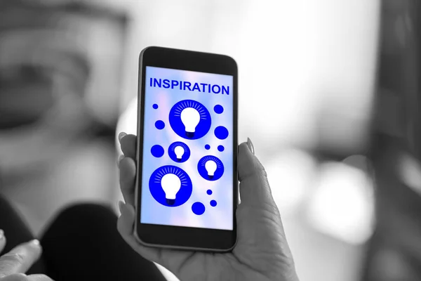 Inspirationskonzept auf dem Smartphone — Stockfoto