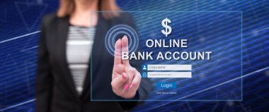 Bir çevrimiçi banka hesabı web sitesine dokunan kadın