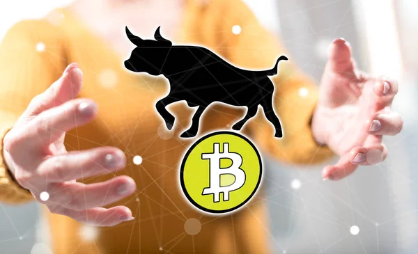 Concept van bitcoin bullish trend — Stockfoto