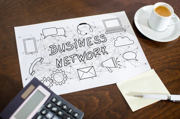 Conceptul de rețea de afaceri pe o hârtie — Fotografie, imagine de stoc